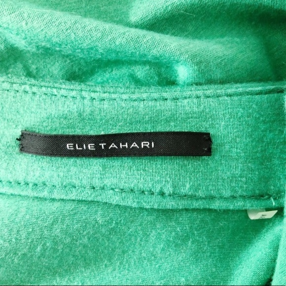 Elie Tahari Green Short Sleeve Cotton Blend Dress Spring St Patrick's Day - Picture 3 of 4